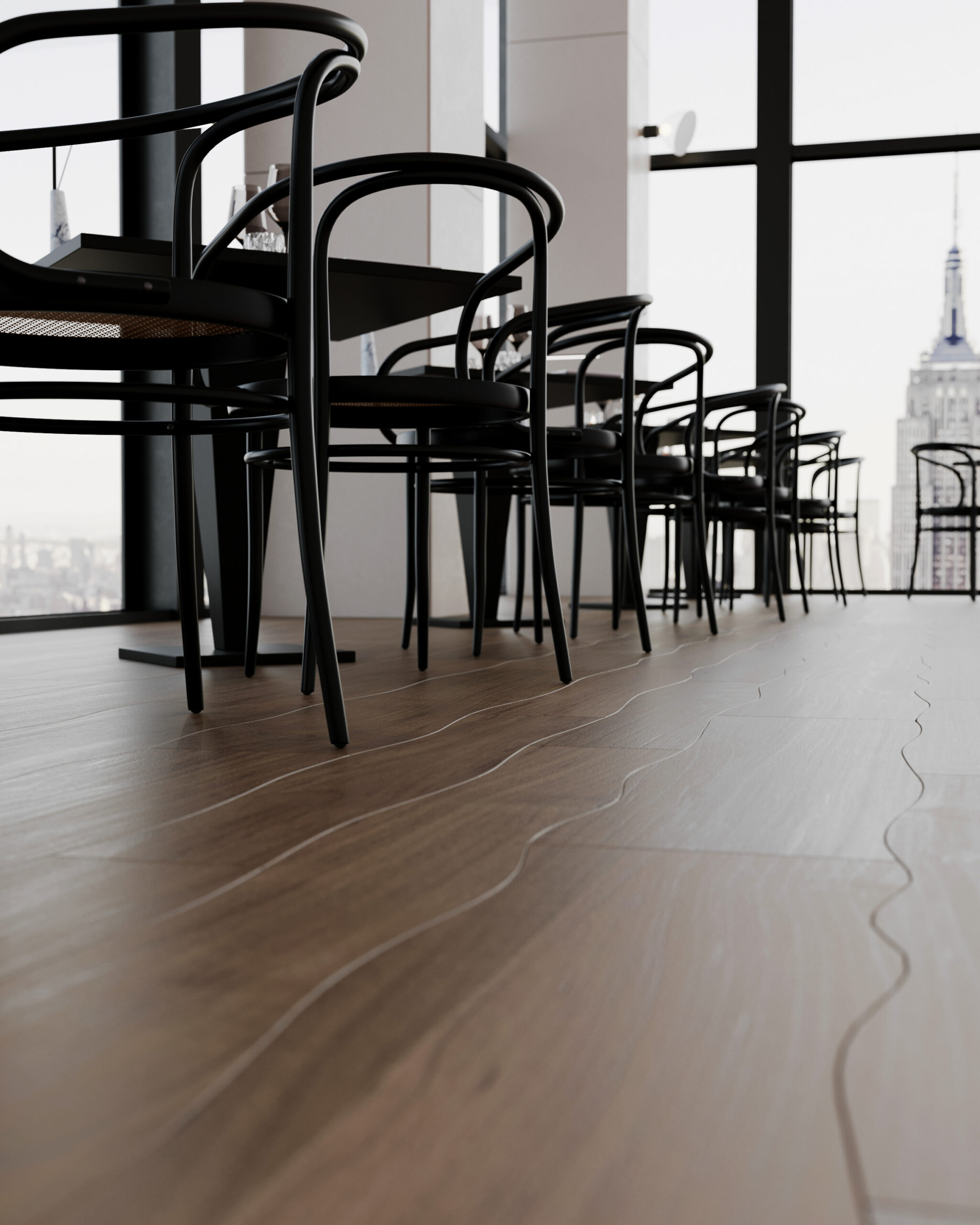 Floorwaves curved parquet, ash
